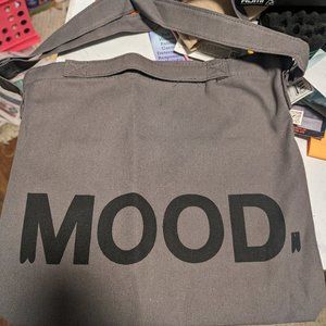 Brand New Mood Gray Canvas Tote Handbag, Crossbody Shoulder Bag